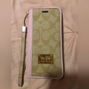 CC Gold and Pink Phone Case with Wrist Strap